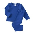 thumbnail image 5 of Gubotare Boys Long Sleeve Pajama Set Boys Cotton Pajamas Long Sleeve Toddler Boys Pjs Kids Sleepwear Sets Size 9 12 Months (Dark Blue,9-12 Months), 5 of 9