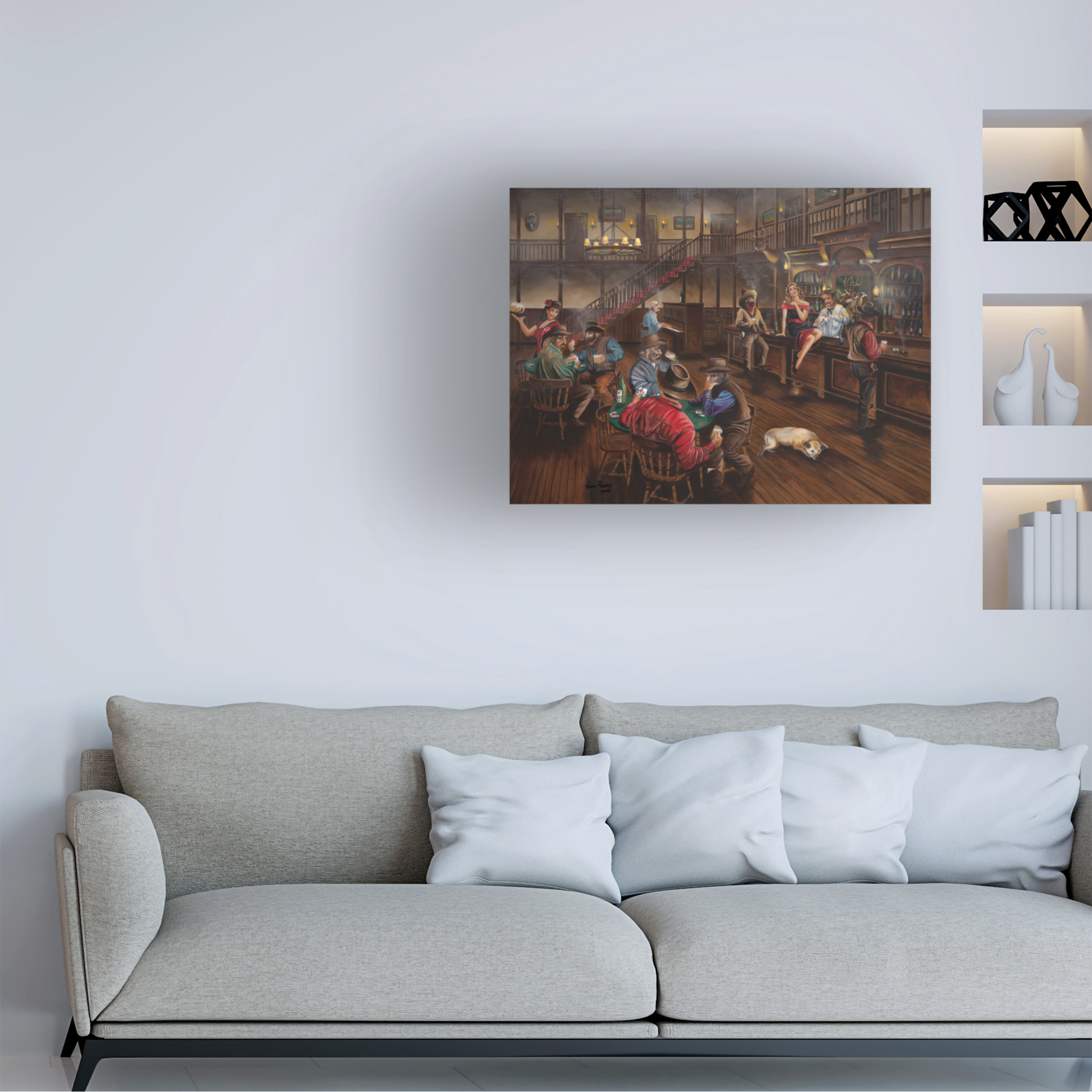 Trademark Fine Art 'Old West Saloon' Canvas Art by Geno Peoples