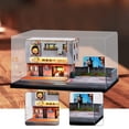 thumbnail image 1 of Vitrina de coche modelo 1/64, cubierta a prueba de polvo, diorama DIY realista con ruedas fundidas a presión LED, vitrina para decoración de vehículos, 1 of 8