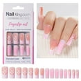 thumbnail image 6 of 30pcs Long Square French Tip Press On Nail Glossy Acrylic False Nail Stick on Nail Manicure Nail Art Decors For Women, 6 of 11