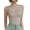 Khaki, variant on Qiopertar Women's Seamless V-Neck Camisole with Adjustable Straps and Chest Cushion Gathered Back Casual Comfy Basic Tank Top, Khaki L
