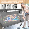 thumbnail image 2 of Babyeap Baby Playpen With Mat,50"x50"Play Pen for Babies and Toddlers,Play Yard With Gate for Indoor Outdoor,Dark Gray, 2 of 7