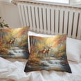 thumbnail image 5 of Yellow Forest Deer Outdoor Pillow Covers Pack of 2 Animals River Waterproof Throw Pillow Covers Decorative Cushion Cases for Patio Garden Tent Balcony Couch 26x26 inch, 5 of 8