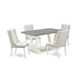 thumbnail image 6 of East West Furniture V-Style 5-piece Wood Dining Set in Linen White/Cement, 6 of 10