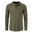thumbnail image 3 of Camisas De Manga Larga De Algodón Henley Para Hombre, 3 of 4