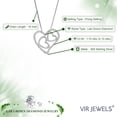 thumbnail image 3 of Vir Jewels 1/10 CTTW Lab Grown Diamond Heart Pendant Necklace in Sterling Silver with Chain For Women, 3 of 4