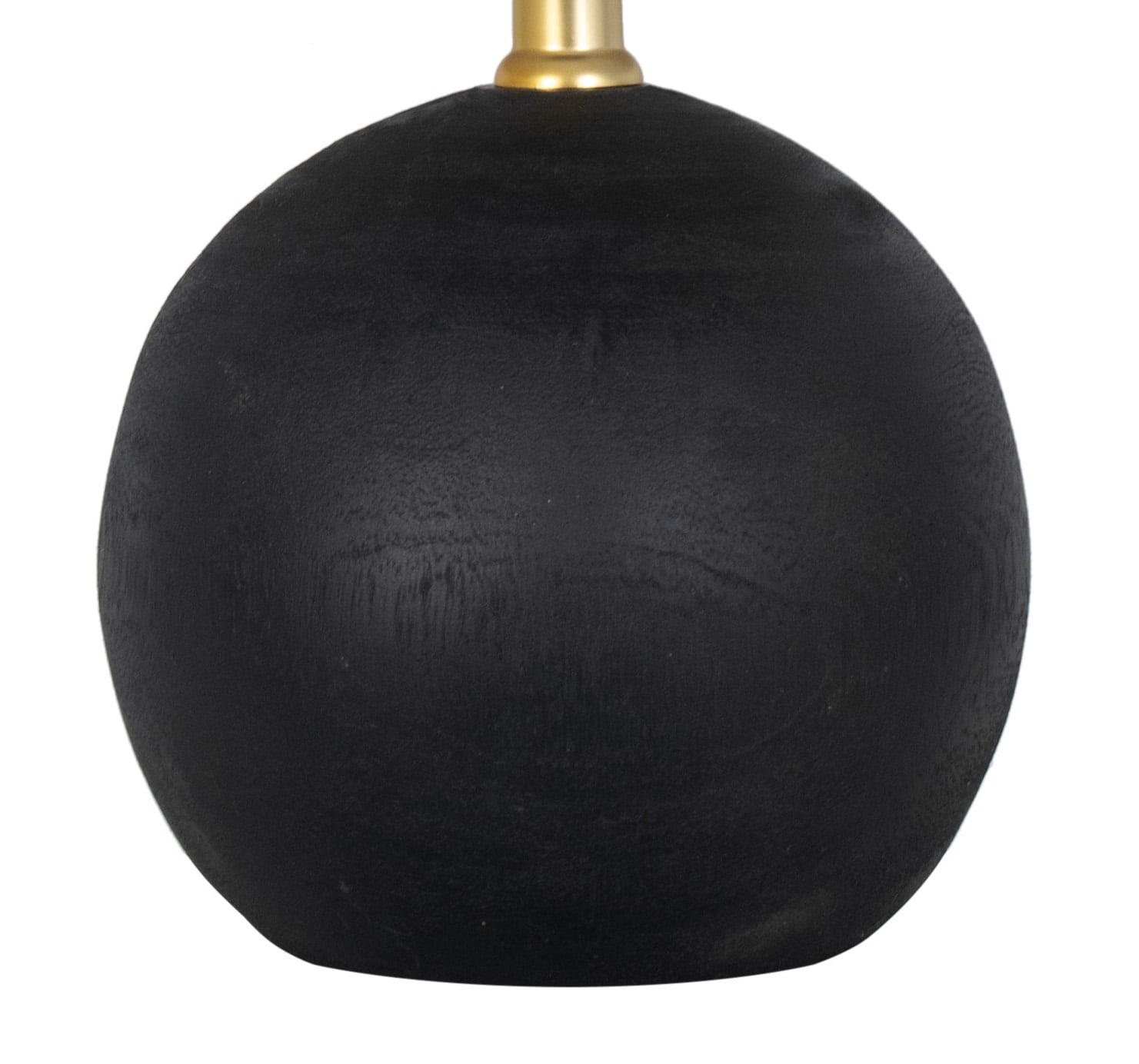Mainstays 12.5” Mini Black Wood Ball Table Lamp with White Fabric Shade