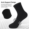 thumbnail image 3 of KALMORE Women Quarter Crew Athletic Socks, Arch Support Cushioned, Moisture Wicking Cotton Socks, 6 Pack, 3 of 7