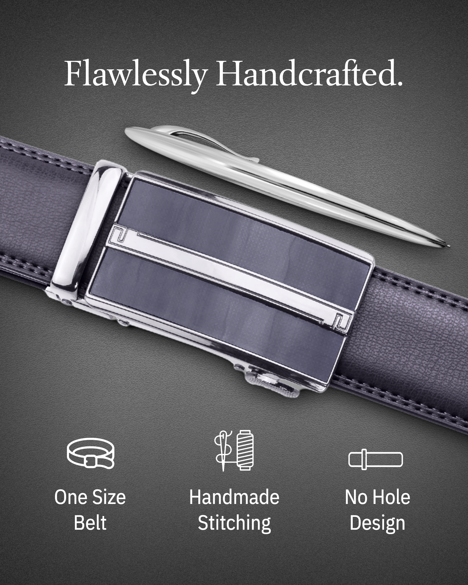 Access Denied Microfiber Leather Ratchet Belt photo 4