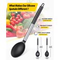 thumbnail image 2 of Pack of 2 Large Silicone Cooking Spoons,Non Stick Solid Basting Spoon,Heat-Resistant Kitchen Utensils for Mixing,Serving,Draining,Stirring (BLACK), 2 of 7