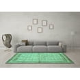 thumbnail image 3 of Ahgly Company Machine Washable Indoor Round Persian Turquoise Blue Traditional Area Rugs, 3' Round, 3 of 4