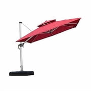 PURPLE LEAF Patio Umbrella 9ft Outdoor Square Large Cantilever Windproof Offset Heavy Duty Sun Umbrella for Garden Deck Pool Patio, Terra