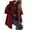 Wine, variant on Olyvenn Mid-Long Hooded Woolen Pea Coat for Women Loose Button Down Wool Blend Jacket Winter Overcoat with Pockets Khaki XL