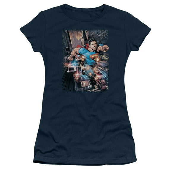 Superman - Action Comics #1 - Juniors Teen Girls Cap Sleeve Shirt - X-Large