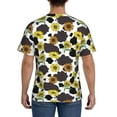 thumbnail image 3 of Bixox Men's Black Cow Sunflowers Printed Short Sleeve Skinny Athletic T-Shirt, 3 of 6