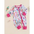 thumbnail image 5 of Newborn Baby Boy Girl Fall Winter Clothes Long Sleeve Fish Print Zipper Jumpsuit Romper Outfits 0-12M, 5 of 9