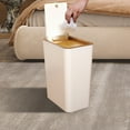 thumbnail image 6 of Kitchen Trash Can, Step-On Garbage Can with Lid, Tall Kitchen & Bathroom Trash Can, Small Office Waste Bin, Beige - Xuniizn, 6 of 9