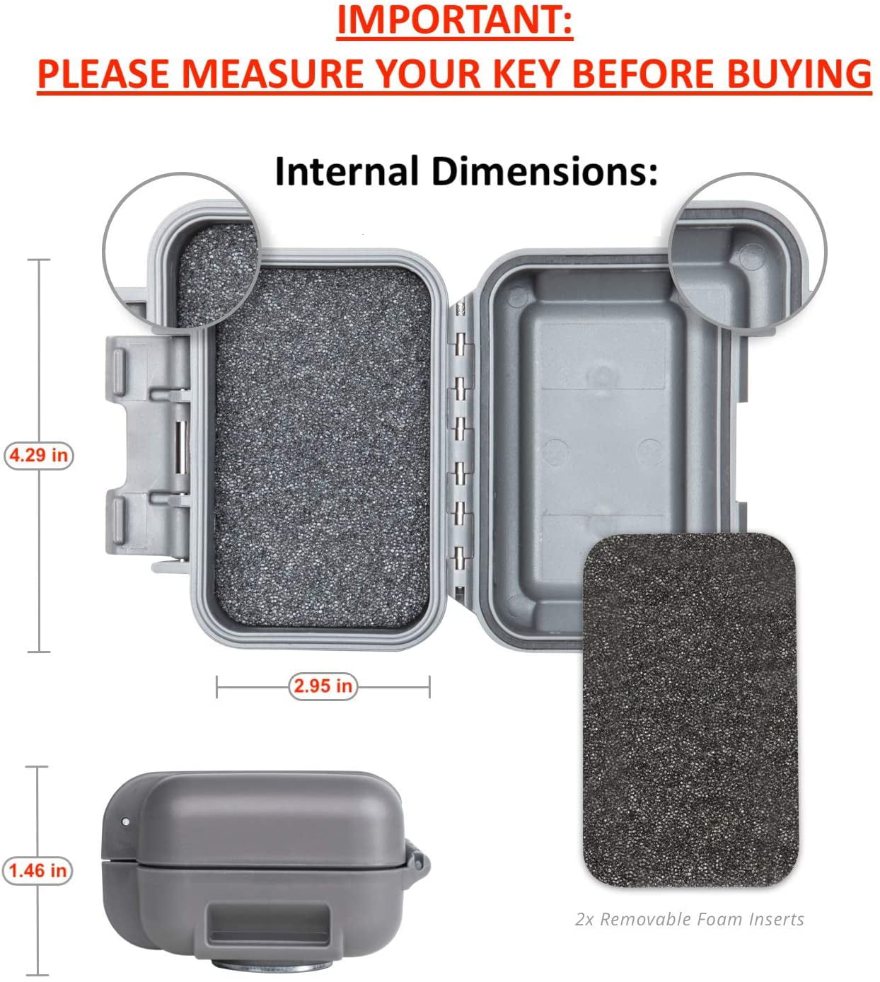 Gorilla Box Magnetic Key Holder Will Hide Car Key Hider Outdoor (Standard,  Grey)