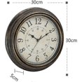 thumbnail image 2 of Vintage Quartz Wall Clock 30cm Silent Non Ticking Large Numbers & HD Glass, Vintage Copper, 2 of 5