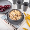 thumbnail image 2 of Supernal 32pcs Wheat Straw Dinnerware Sets,Unbreakable Dinnerware Sets for 8,Reusable Tableware,Straw Tableware,Dark Grey Set 16pcs Plates, 8pcs Bowls, 8pcs Cups, 2 of 9