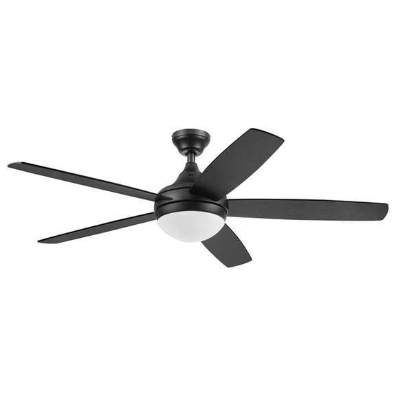 Prominence Home Ashby 52" Ceiling Fan w/Light, Remote, & 5 Blades, Black/Ebony