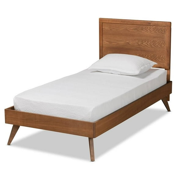 Baxton Studio Jiro Walnut Brown Finished Wood Twin Size Platform Bed