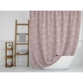 thumbnail image 3 of S4Sassy Pink Leaves & Periwinkle Floral Printed Bathroom Curtain Waterproof Shower Drapes-60 x 70 Inch, 3 of 6