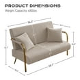 thumbnail image 6 of Ouyessir Velvet Loveseat Sofa,Modern Loveseat Settee Sofa with Gold Metal Legs,Upholstered Tufted Sofa 2 Seater Small Sofa Couch for Living Room Bedroom Apartment, 6 of 7