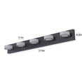 thumbnail image 2 of 37" Modern 5-Light LED Vanity Light - Black Metal & Frosted Acrylic - Dimmable & 360° Rotatable - Bathroom Wall Fixture for Mirror, Shower, Powder Room, 2 of 14