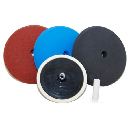 Pro Foam Buffing & Polishing Pad Kit, 3 - 8" Polish Buff Pads Grip Backing Plate