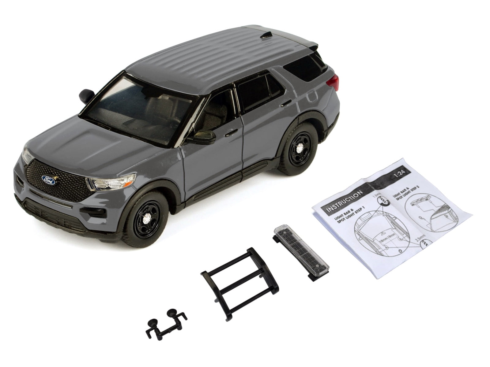 2022 Ford Police Interceptor Utility Unmarked Gray Metallic "Builder's Kit" 1/24 Diecast Model Car by Motormax