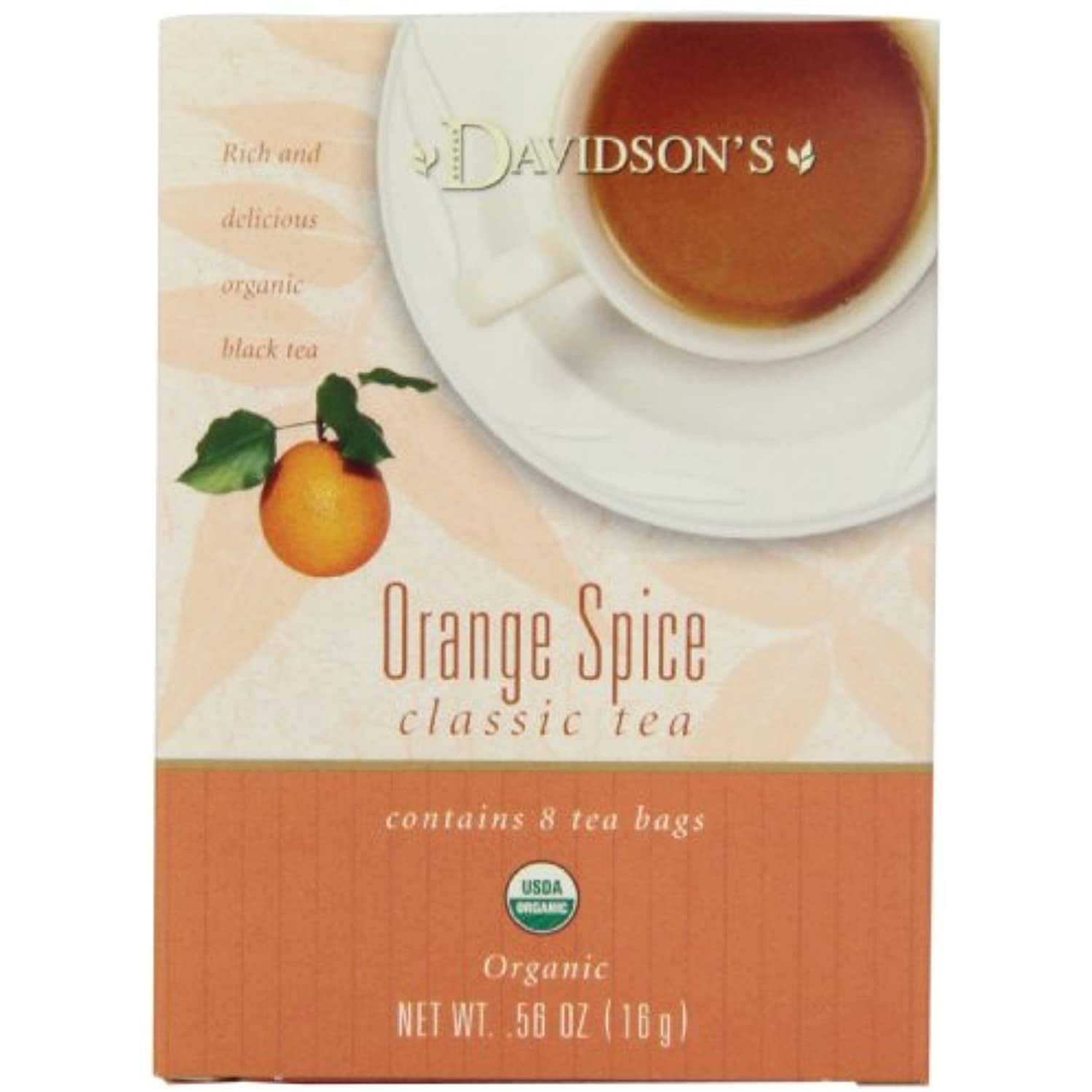 Davidsons Tea Orange Spice, 8Count Tea Bags (Pack Of 12)