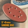 thumbnail image 5 of POWERTEC PRO 50PK 5" Hook and Loop Sanding Disc,40/60/80/120/220 Grit Zirconia Sandpaper for 5 & 8 Hole Random Orbital Sander & 25PK 5" 8 Hole Sanding Disc-Automotive,Paint,Metal,Woodworking, 45302ZN, 5 of 9