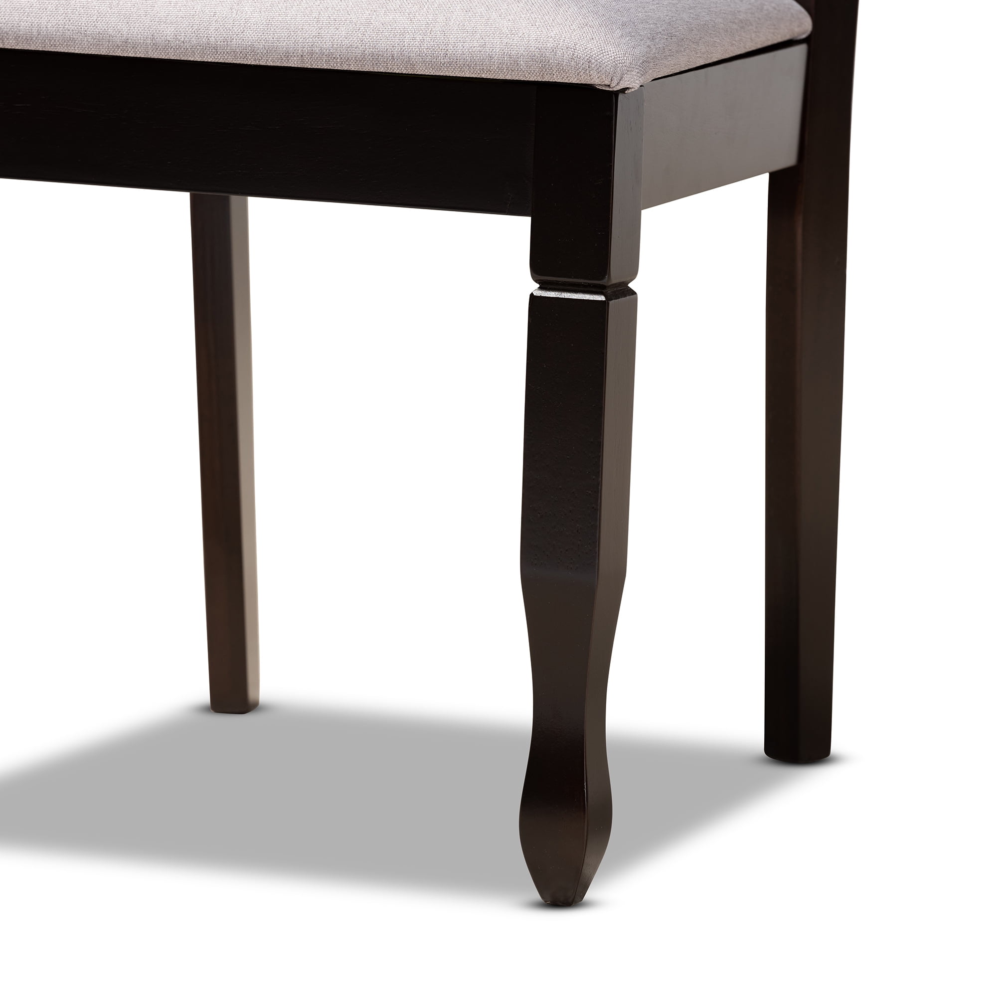 Baxton Studio Mila Modern and Contemporary Grey Fabric Upholstered and Dark Brown Finished Wood 7-Piece Dining Set