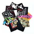 thumbnail image 3 of Pañuelo para la cabeza de algodón cuadrado con diseño de calavera de hip-hop para hombres y mujeres, pañuelo para la cabeza con estampado de fantasmas de Halloween, 3 of 6