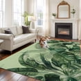 thumbnail image 2 of Palm Leaves Tropical Area Rugs 8'x10', Washable Small Throw Rugs for Living Room Patio, Green Botanical Summer Green Ombre Indoor Outdoor Rug Non-Slip Low Pile Carpet Runner Reversible Floor Mats, 2 of 8