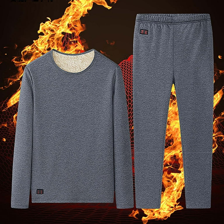 jsaierl Men's Heated Shirt Thermal Underwear Winter Warm Base