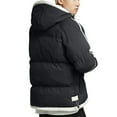 thumbnail image 3 of Unisex Loose Hooded Cotton-Padded Jacket, Black, Size XXXL, 3 of 4