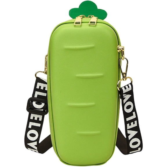 Crossbody Bag for Women, Carrot Fruit Shaped Shoulder Bag Purse with Removable Wide Strap Pu Leather Crossbody Bucket Bag Sports Bag for Daily Use