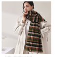 thumbnail image 3 of Bufanda a cuadros de moda para mujer en otoño e invierno, versión coreana, cachemira suave como bufanda, hebilla de chal cálida y gruesa - Verde, 3 of 4