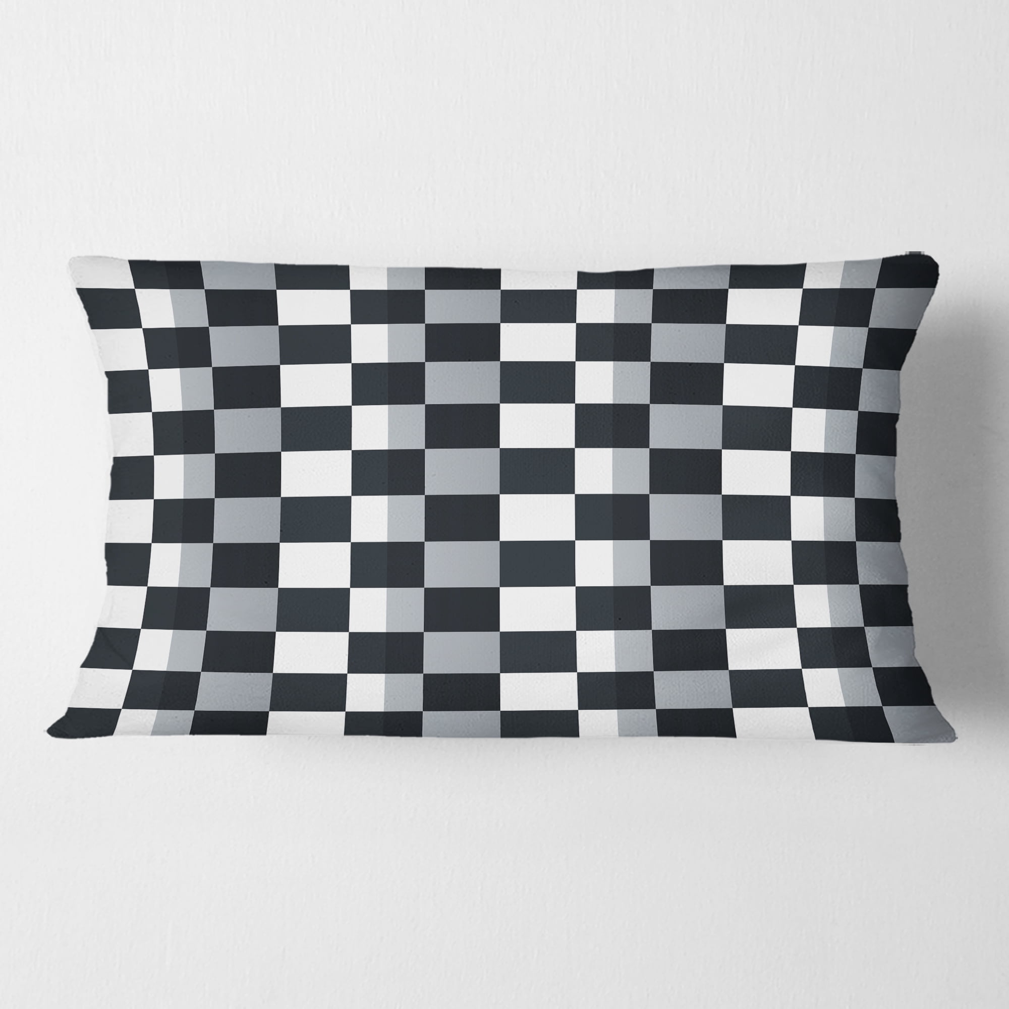 Designart Geometric Monochrome Pattern I' Mid-Century Modern Throw Pillow - 12x20