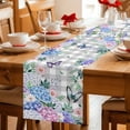 thumbnail image 5 of Watercolor Flowers Table Runner 48 Inches Long Farmhouse Dress Scarves, Spring Butterflies Floral Gray Plaid Dining Tablerunner for Coffee Table/Kitchen Island/Party Décor, 13" x 48", 5 of 8