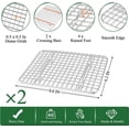 thumbnail image 3 of 9 Inch Toaster Oven Pan and Rack, P&P CHEF Stainless Steel Mini Toaster Oven Trays and Baking Racks Set for Meat Cookie, Oven & Dishwasher Safe, (2 Pans + 2 Racks), 3 of 7