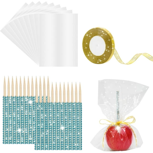 HWZWT Candy Apple Sticks 30p 1 Roll for Christmas Decoration Supplies Candy Bags and