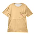 thumbnail image 5 of Gelikeya Nursing Friendly Zip Tshirt Maternity Shirts Comfortable Mama Letter Print Breastfeeding Short Sleeve Nursing Tops Yellow, Size XL, 5 of 5