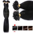 thumbnail image 3 of Benehair U Tip Hair Extensions 0.5g/s U-tip Nail Keratin 100% Real Russian Remy Human Hair Pre Bonded Fusion Glue Black Hair Extensions 100 Strands 14"-24" Stick Tipped, 3 of 13