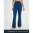 thumbnail image 2 of BALEAF Womens Flare Yoga Pants with Pockets Drawstring Flared Leggings Tummy Control High Waist Bell Bottom Navy Blue XS, 2 of 7