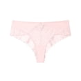 thumbnail image 2 of Siminsem Women’s Seamless No Show Thong Underwear Lace Trim Breathable Panties Stretchy Low Rise Ladies Soft Silky Cotton Liner T Back Daily Wear 4 Pack, Pink,L, 2 of 6
