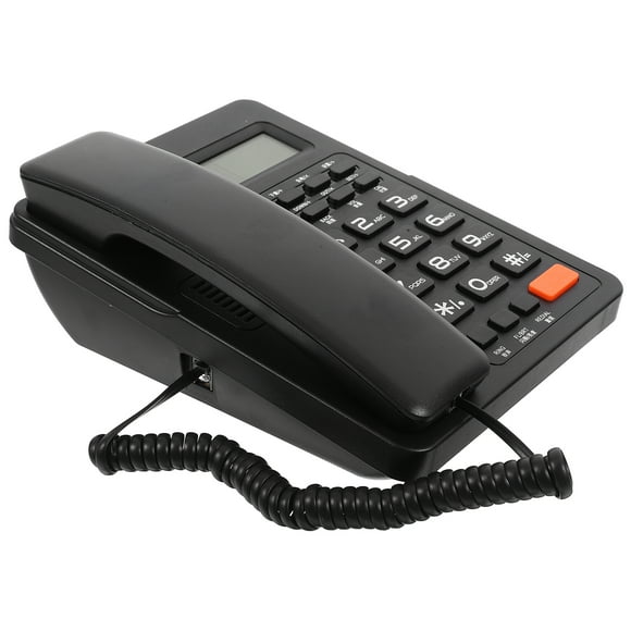 Business Fixed Phone Caller ID Telephone Home Office Landline Phone With LCD Screen (Black)