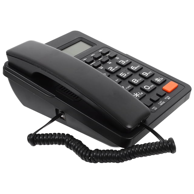 Business Fixed Phone Caller ID Telephone Home Office Landline Phone With LCD Screen (Black)